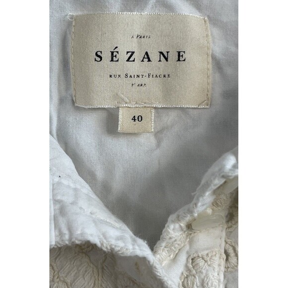 SEZANE MARLY EYELET SHORT DRESS. Size: 40 - Picture 9 of 10